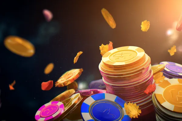 A glamorous woman holding casino chips in a neon-lit environment, representing the premium online casino atmosphere of 777ZK.